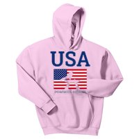 Usa Flag Pommel Horse Gymnastics Team American Gymnast Kids Hoodie