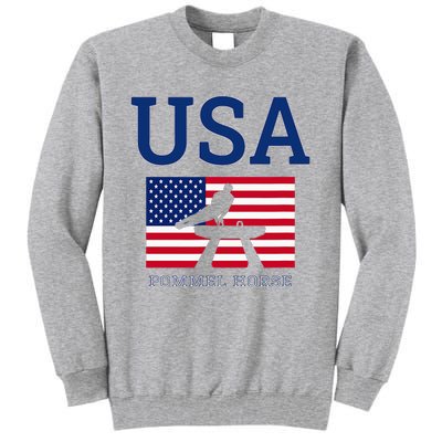 Usa Flag Pommel Horse Gymnastics Team American Gymnast Tall Sweatshirt