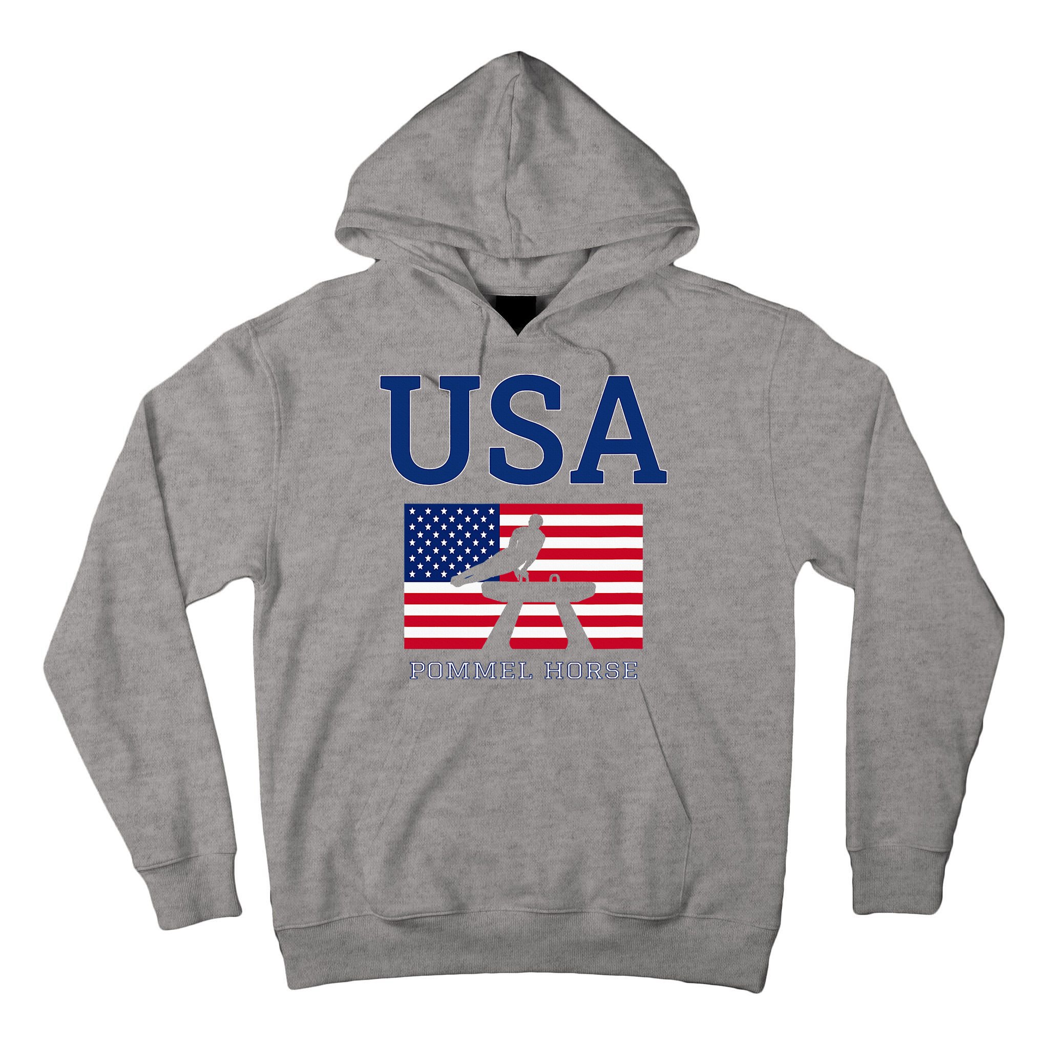 Usa Flag Pommel Horse Gymnastics Team American Gymnast Tall Hoodie