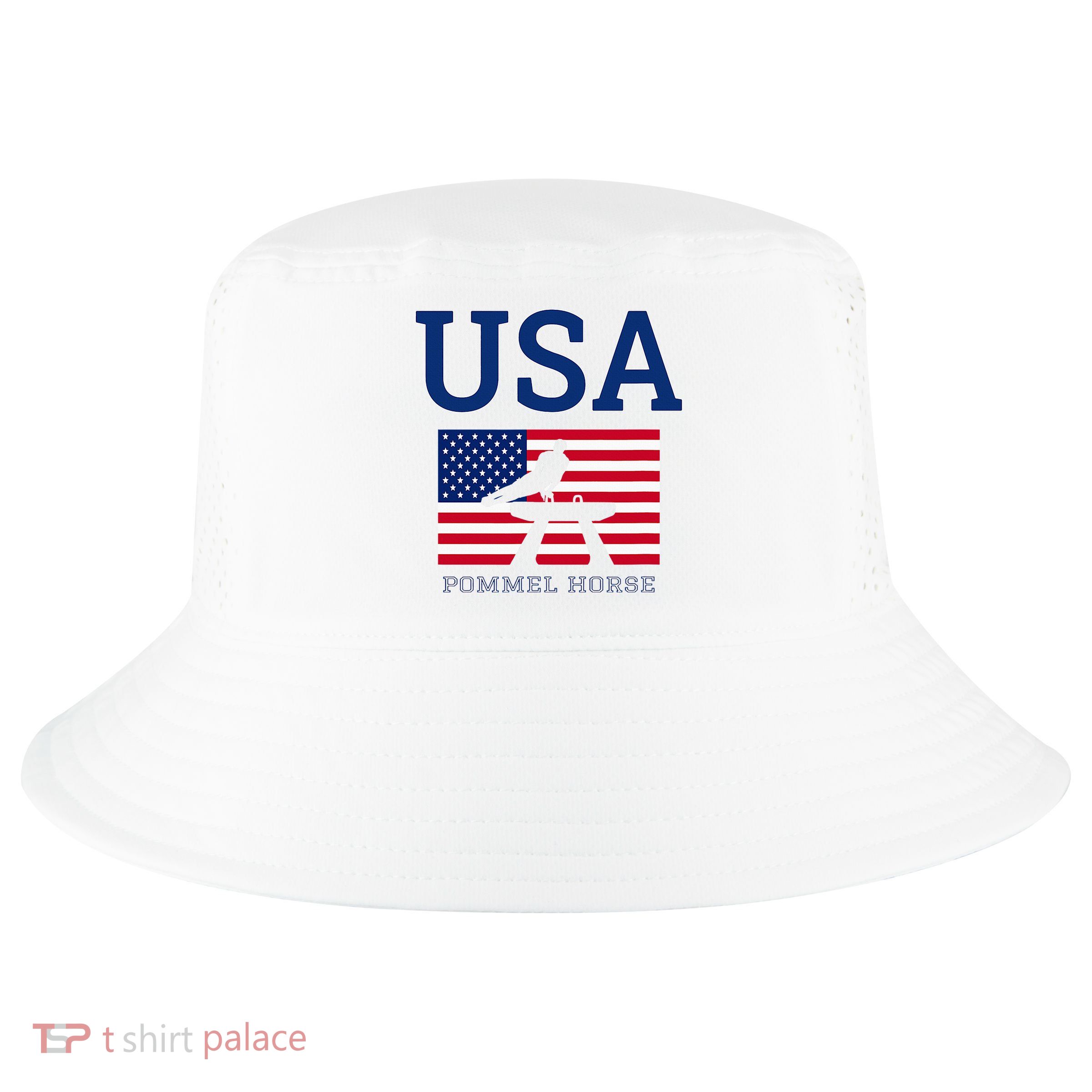 Usa Flag Pommel Horse Gymnastics Team American Gymnast Cool Comfort Performance Bucket Hat