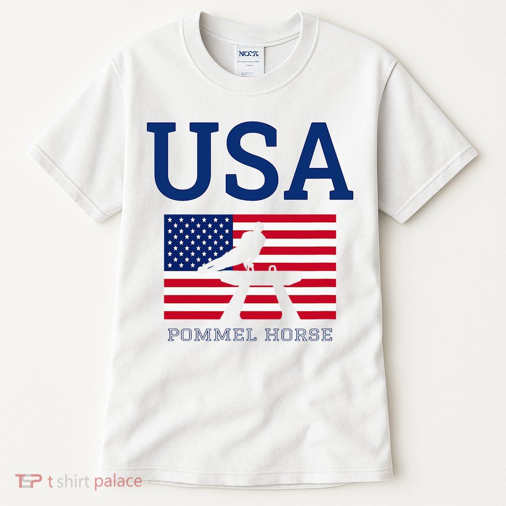 Usa Flag Pommel Horse Gymnastics Team American Gymnast Tall T-Shirt