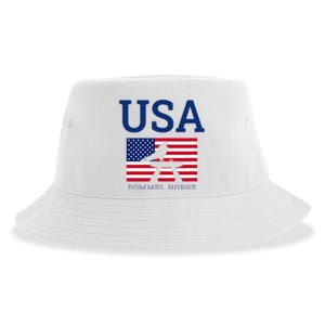 Usa Flag Pommel Horse Gymnastics Team American Gymnast Sustainable Bucket Hat