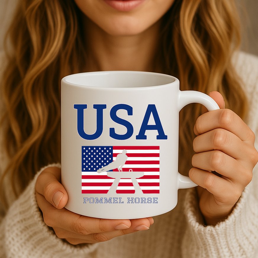 Usa Flag Pommel Horse Gymnastics Team American Gymnast Mug
