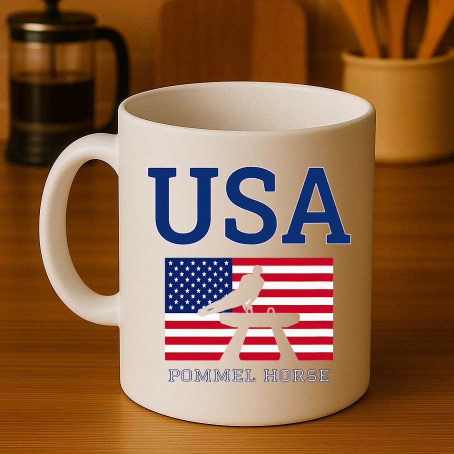 Usa Flag Pommel Horse Gymnastics Team American Gymnast Mug