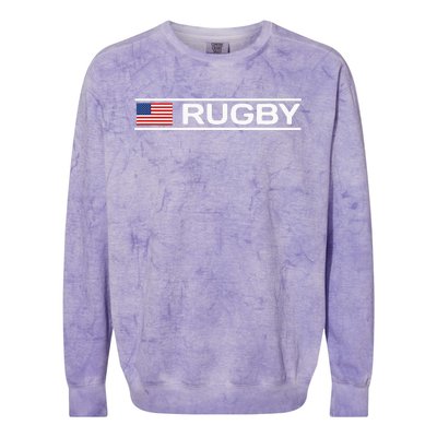 Usa Flag Rugby Colorblast Crewneck Sweatshirt