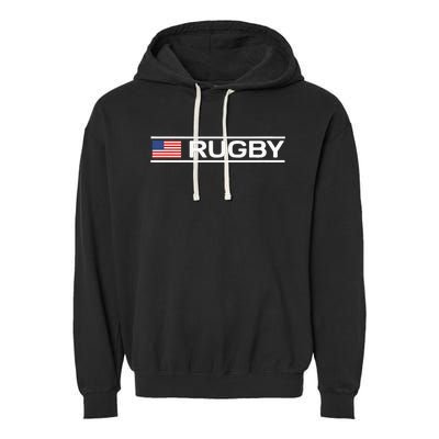 Usa Flag Rugby Garment-Dyed Fleece Hoodie