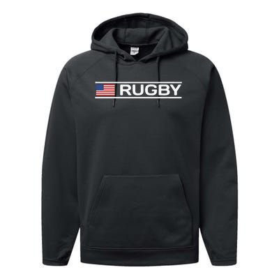 Usa Flag Rugby Performance Fleece Hoodie