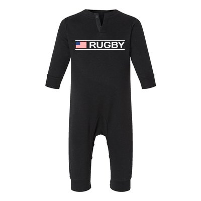 Usa Flag Rugby Infant Fleece One Piece