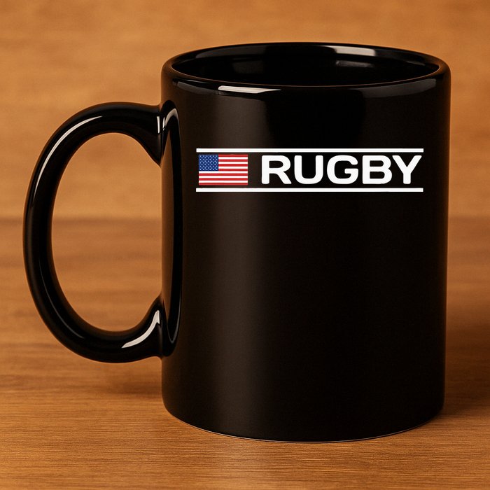 Usa Flag Rugby 11oz C Handle Ceramic Mug