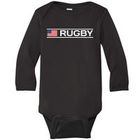 Usa Flag Rugby Baby Long Sleeve Bodysuit