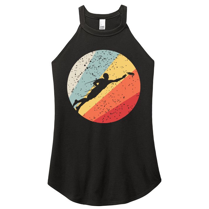 Ultimate Frisbee Retro Distressed Women's Perfect Tri Rocker Tank