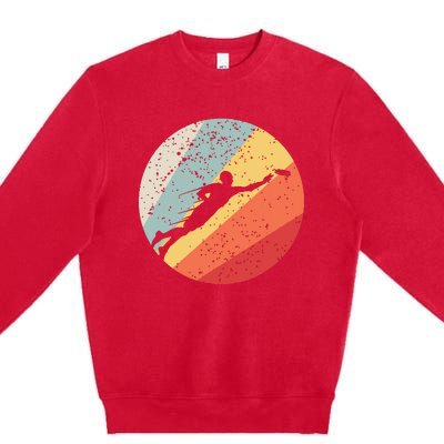 Ultimate Frisbee Retro Distressed Premium Crewneck Sweatshirt