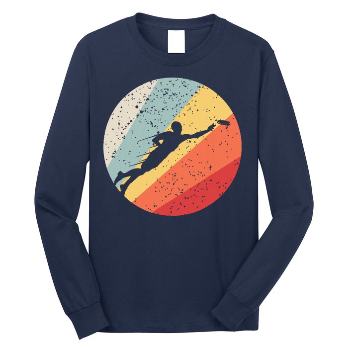 Ultimate Frisbee Retro Distressed Long Sleeve Shirt
