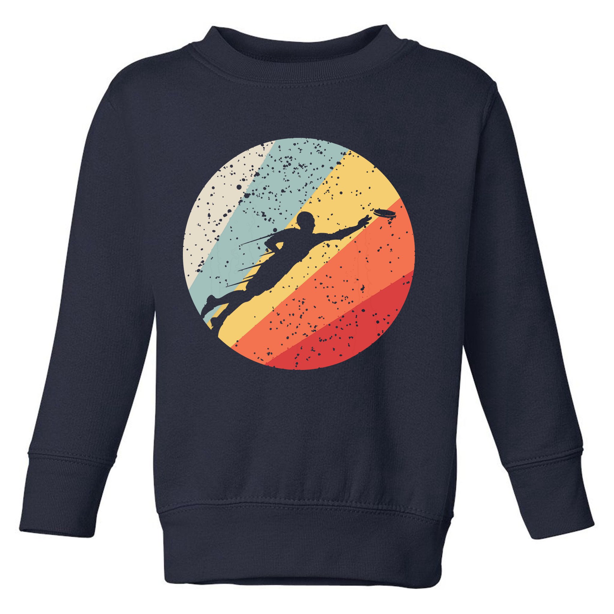 Ultimate Frisbee Retro Distressed Toddler Sweatshirt