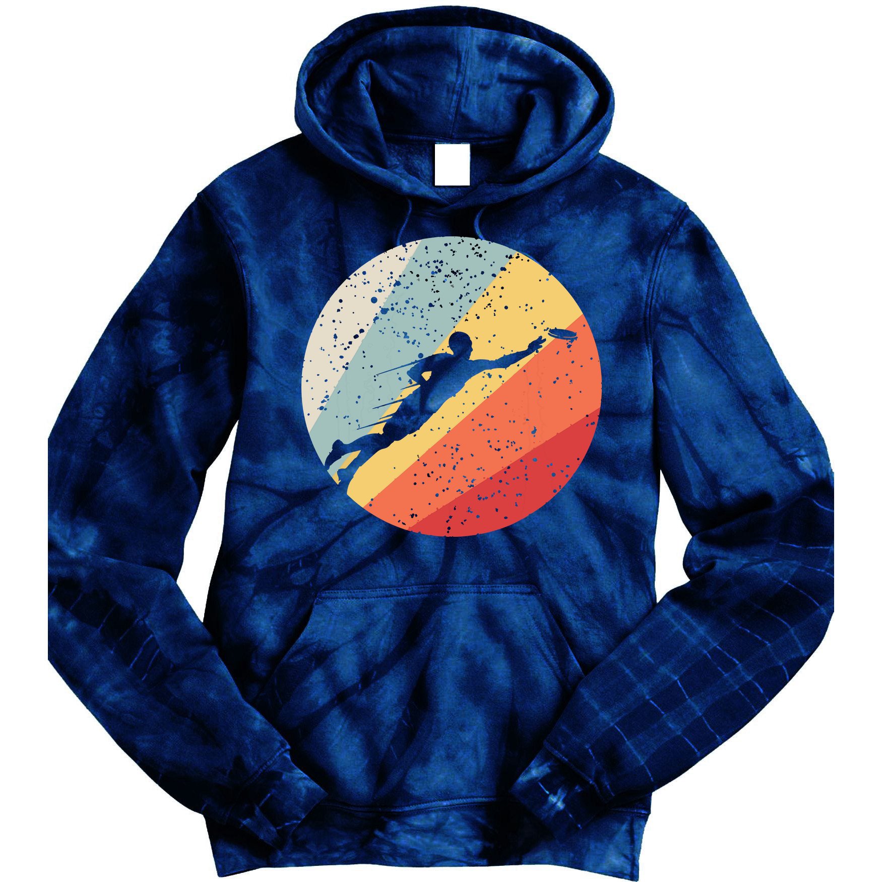Ultimate Frisbee Retro Distressed Tie Dye Hoodie