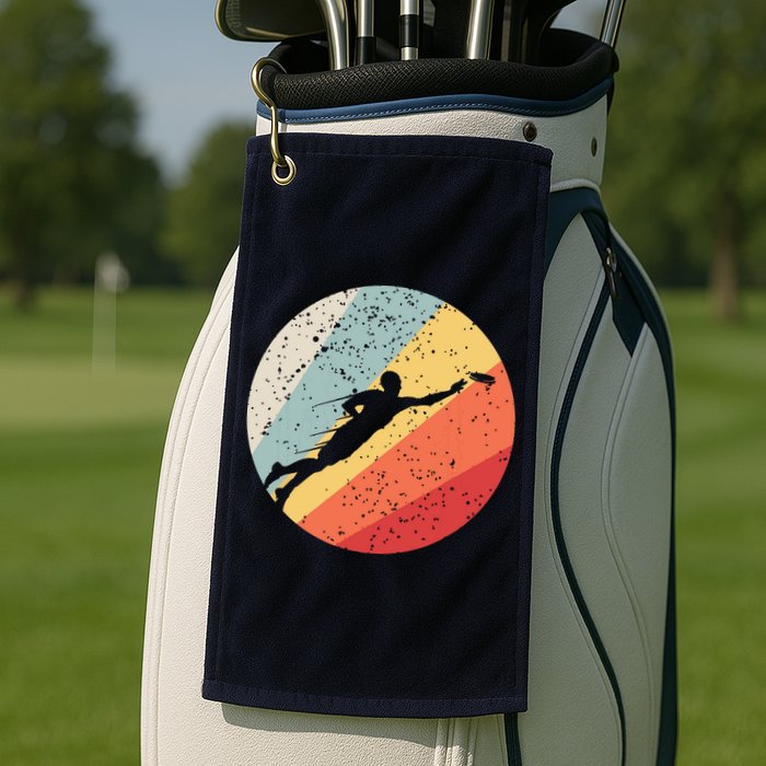 Ultimate Frisbee Retro Distressed Golf Towel