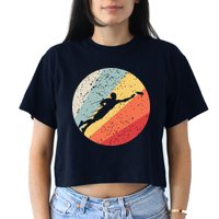 Ultimate Frisbee Retro Distressed Crop Top