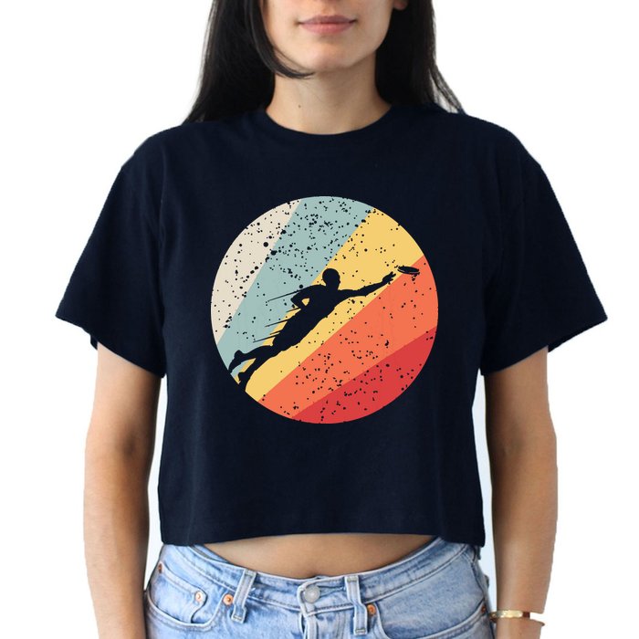 Ultimate Frisbee Retro Distressed Crop Top