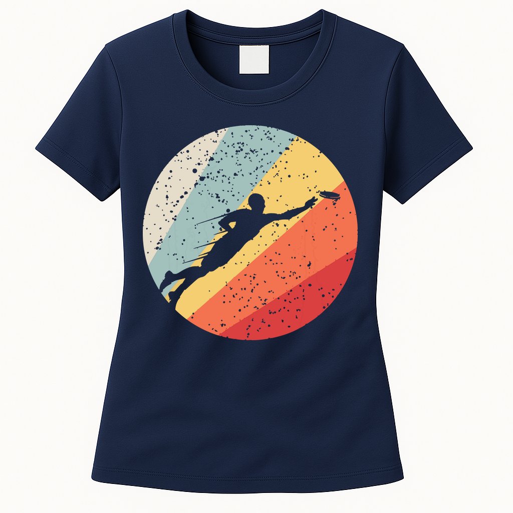 Ultimate Frisbee Retro Distressed Womens T-Shirt
