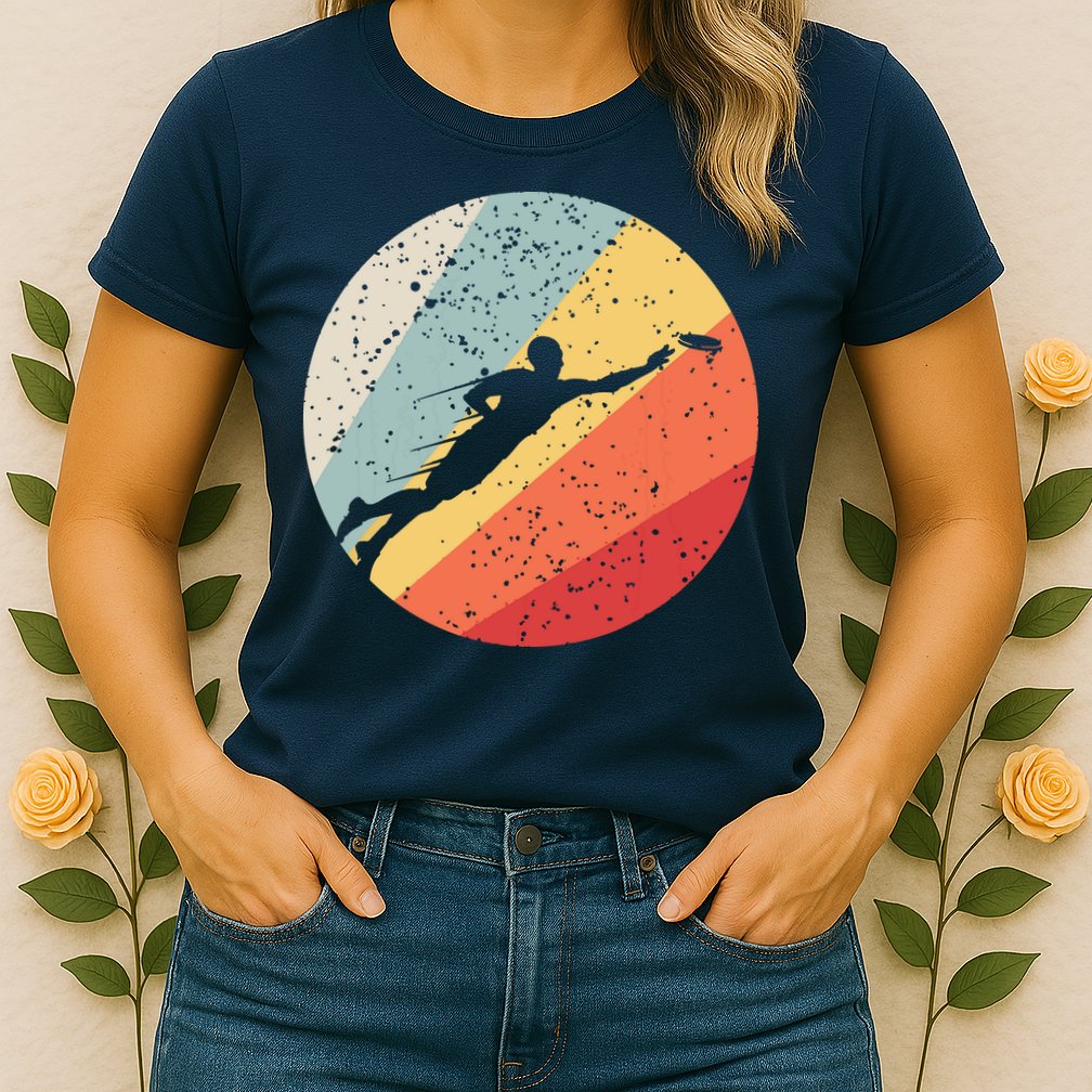 Ultimate Frisbee Retro Distressed Womens T-Shirt