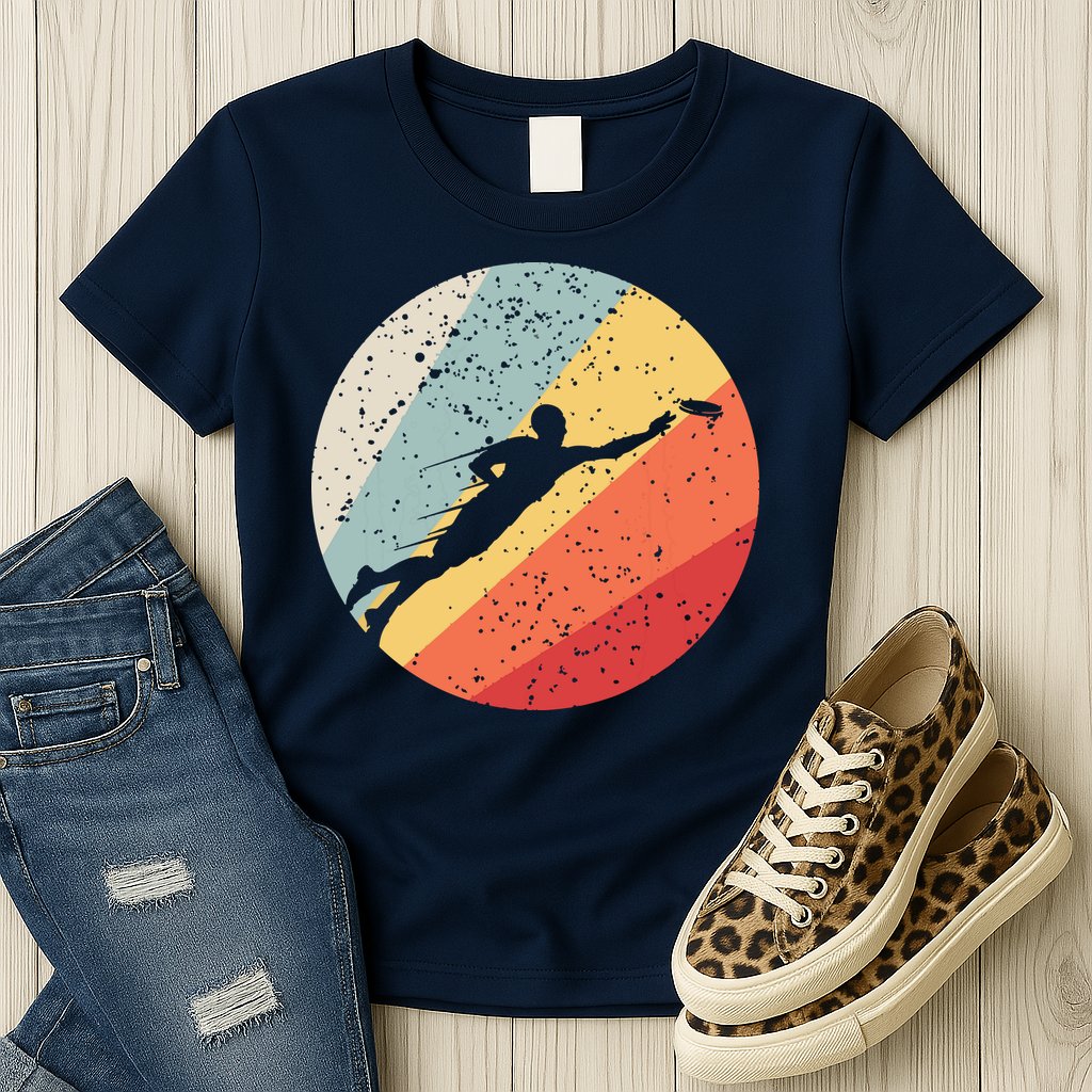 Ultimate Frisbee Retro Distressed Womens T-Shirt