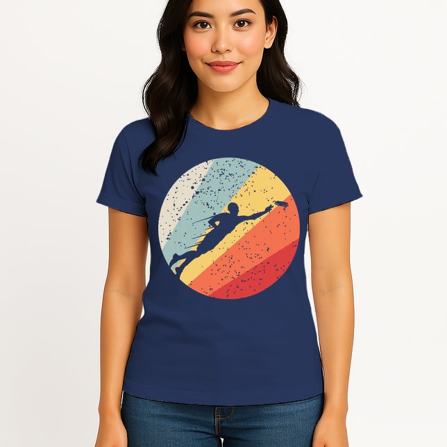 Ultimate Frisbee Retro Distressed Womens T-Shirt
