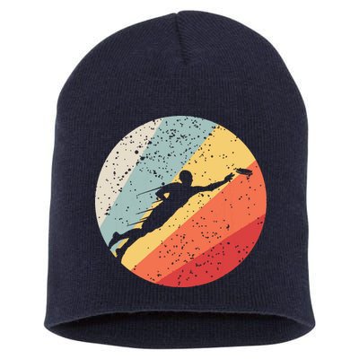 Ultimate Frisbee Retro Distressed Short Acrylic Beanie