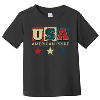 Usa Flag Red White Blue Patriotic American Pride Toddler T-Shirt