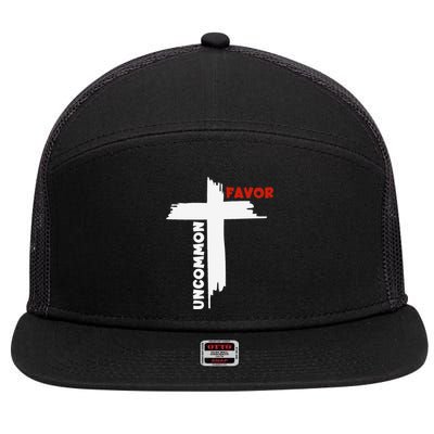 Uncommon Favor Religious Christian Believer 7 Panel Mesh Trucker Snapback Hat