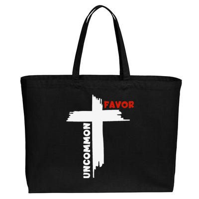 Uncommon Favor Religious Christian Believer Cotton Canvas Jumbo Tote