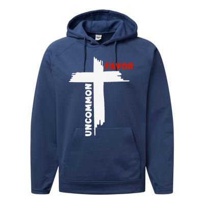 Uncommon Favor Religious Christian Believer Performance Fleece Hoodie