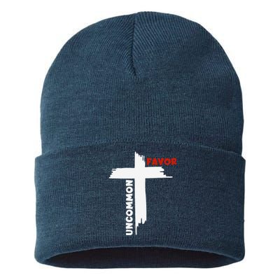 Uncommon Favor Religious Christian Believer Sustainable Knit Beanie