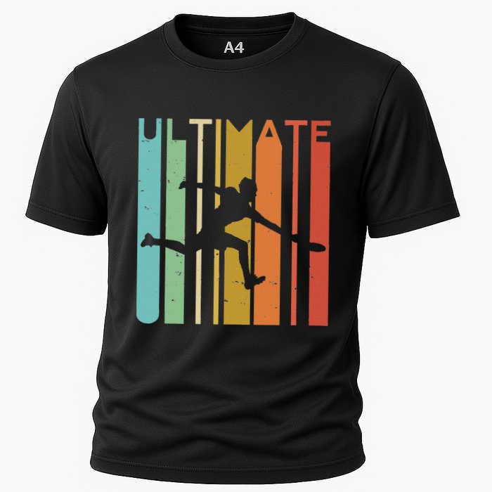Ultimate Frisbee Retro Player Women Flying Disc Throwing Cooling Performance Crew T-Shirt