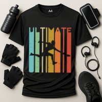 Ultimate Frisbee Retro Player Women Flying Disc Throwing Cooling Performance Crew T-Shirt