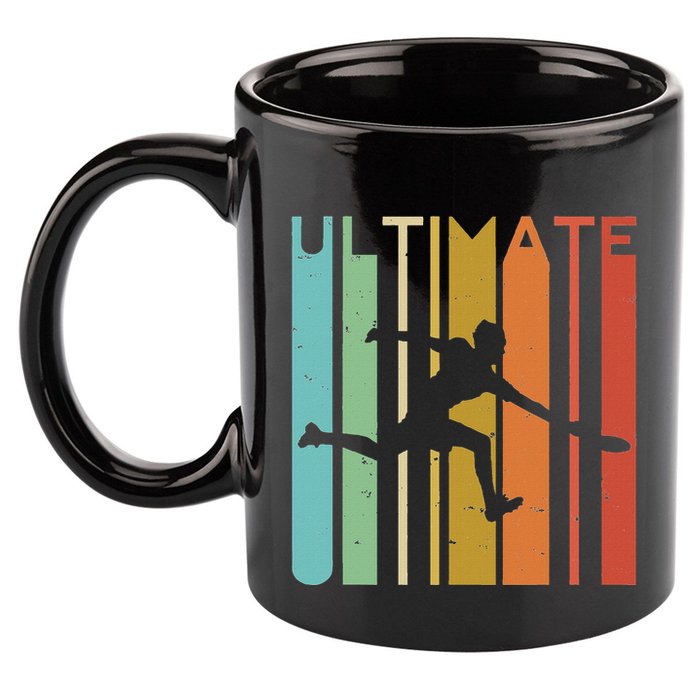 Ultimate Frisbee Retro Player Women Flying Disc Throwing 11oz C Handle Ceramic Mug