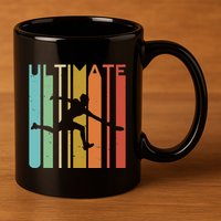 Ultimate Frisbee Retro Player Women Flying Disc Throwing 11oz C Handle Ceramic Mug