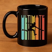 Ultimate Frisbee Retro Player Women Flying Disc Throwing 11oz C Handle Ceramic Mug