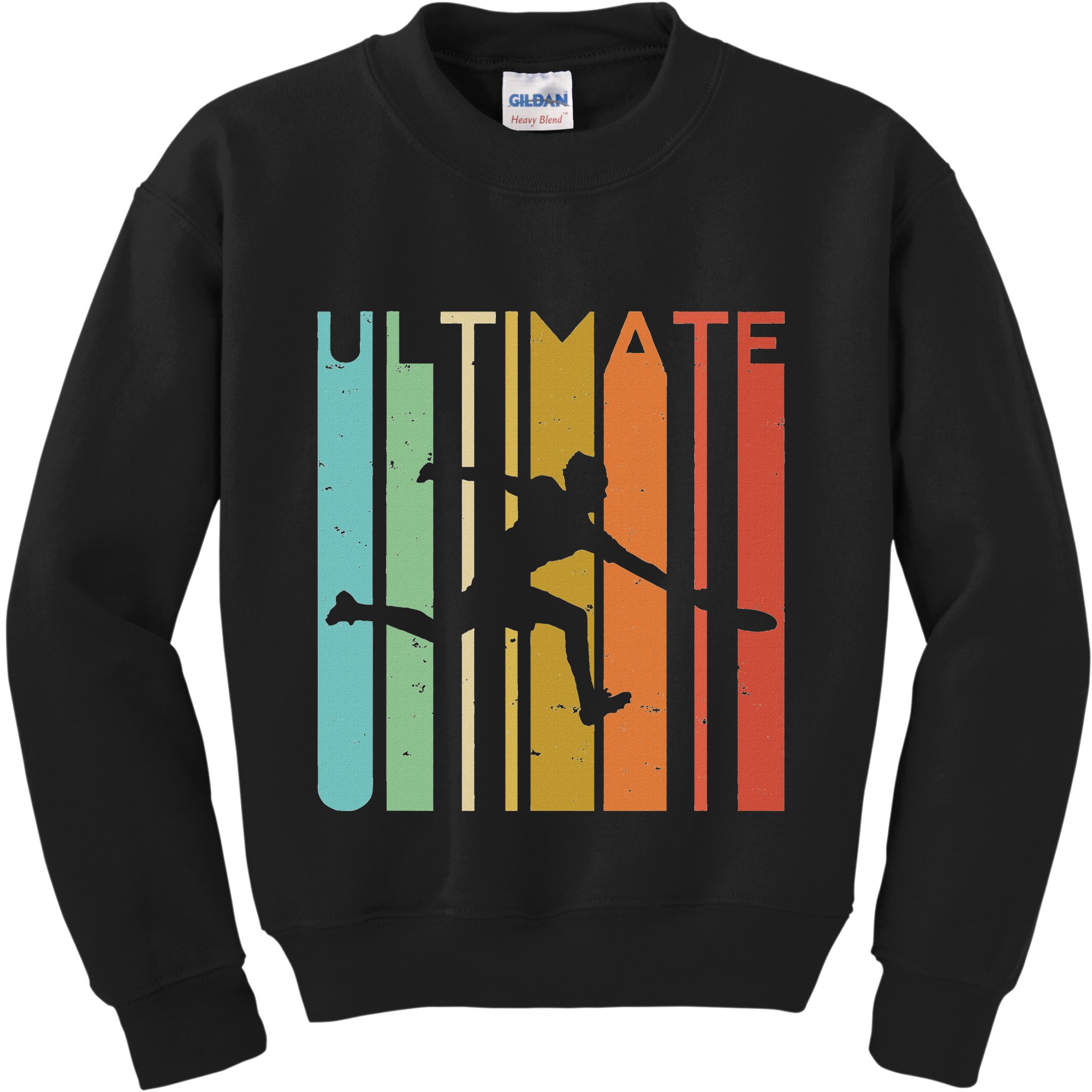 Ultimate Frisbee Retro Player Women Flying Disc Throwing Kids Sweatshirt
