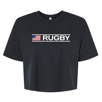 USA Flag Rugby Bella+Canvas Jersey Crop Tee