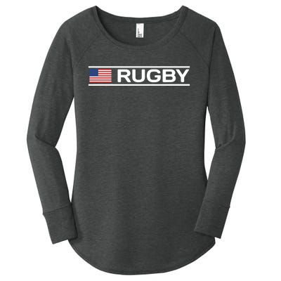 USA Flag Rugby Women's Perfect Tri Tunic Long Sleeve Shirt