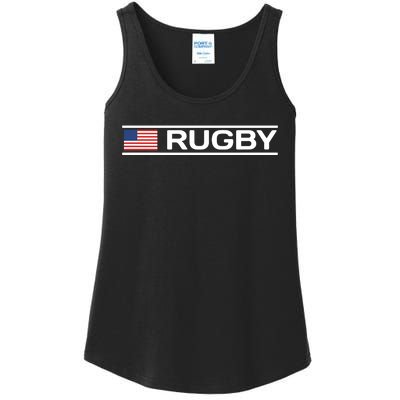 USA Flag Rugby Ladies Essential Tank