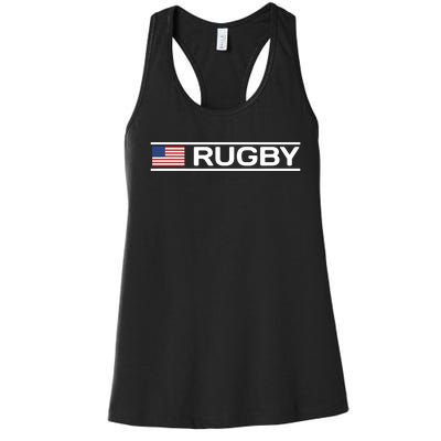 USA Flag Rugby Women's Racerback Tank