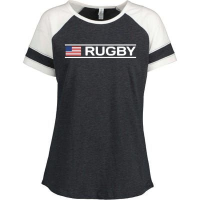 USA Flag Rugby Enza Ladies Jersey Colorblock Tee