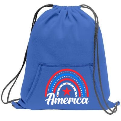 Usa Flag Rainbow 4th Of July Patriotic For American Meaningful Gift Sweatshirt Cinch Pack Bag