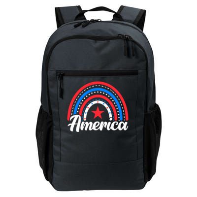 Usa Flag Rainbow 4th Of July Patriotic For American Meaningful Gift Daily Commute Backpack