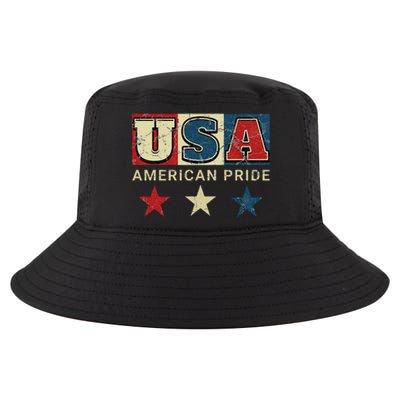 Usa Flag Red White Blue Patriotic American Pride Cool Comfort Performance Bucket Hat