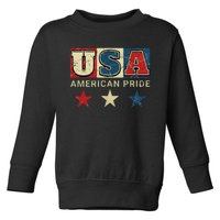 Usa Flag Red White Blue Patriotic American Pride Toddler Sweatshirt