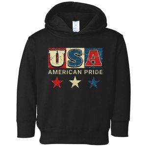 Usa Flag Red White Blue Patriotic American Pride Toddler Hoodie