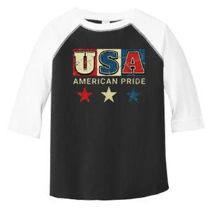 Usa Flag Red White Blue Patriotic American Pride Toddler Fine Jersey T-Shirt