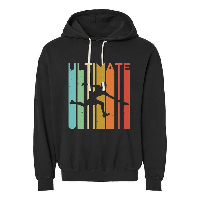 Ultimate Frisbee Retro Player Garment-Dyed Fleece Hoodie